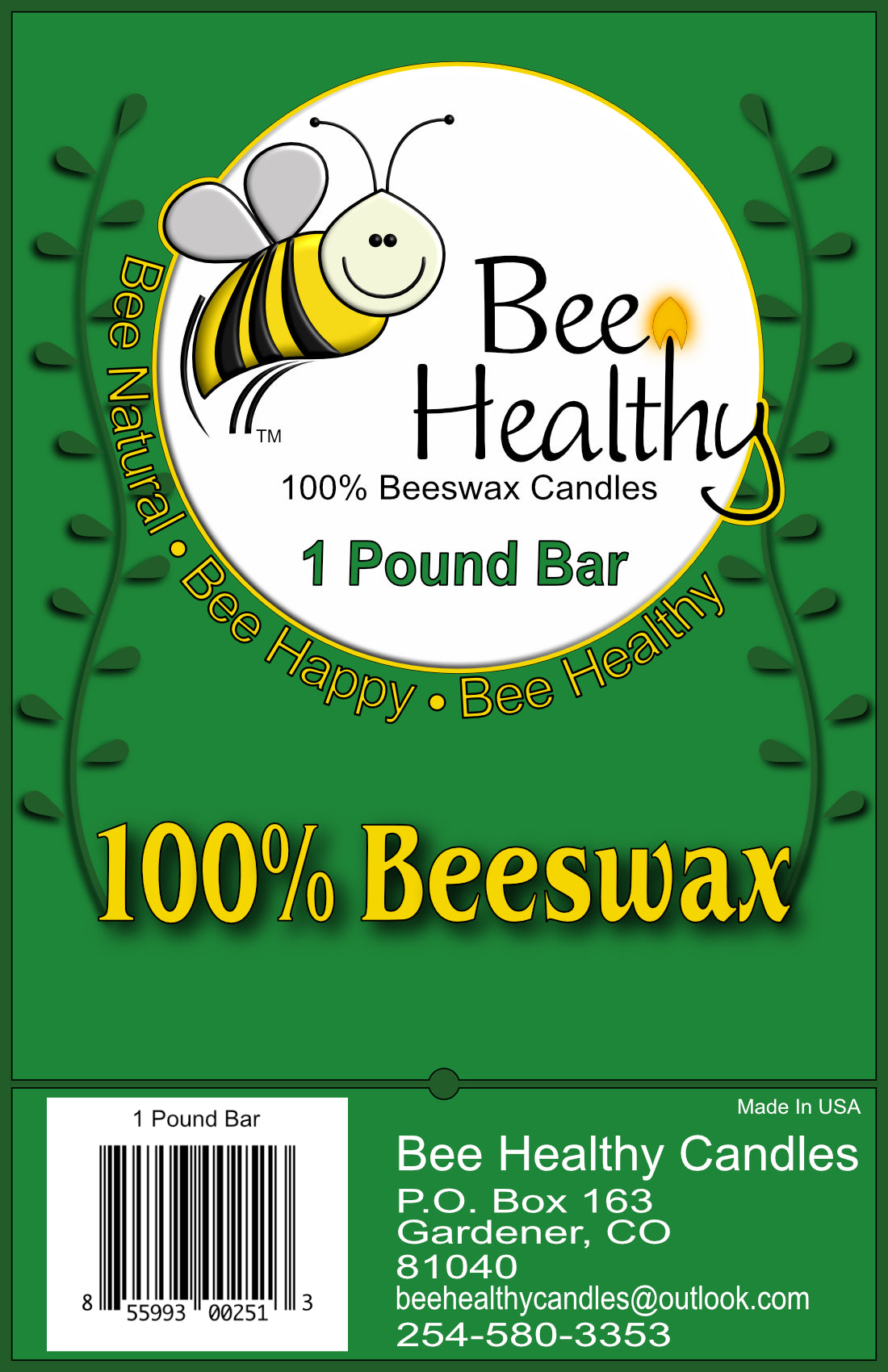 1 Pound Solid Bar Of Beeswax