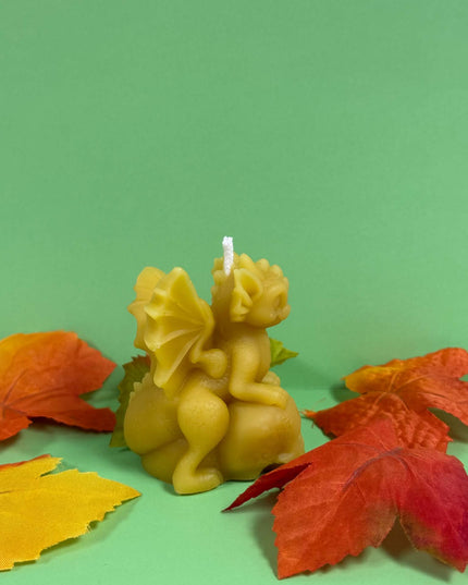 Dragon on Skull - 100% Beeswax Candle