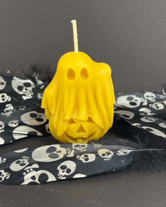 Ghost on Jack-o-Lantern - 100% Pure Beeswax
