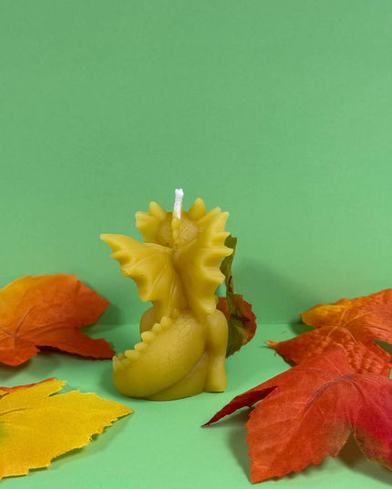 Dragon on Skull - 100% Beeswax Candle
