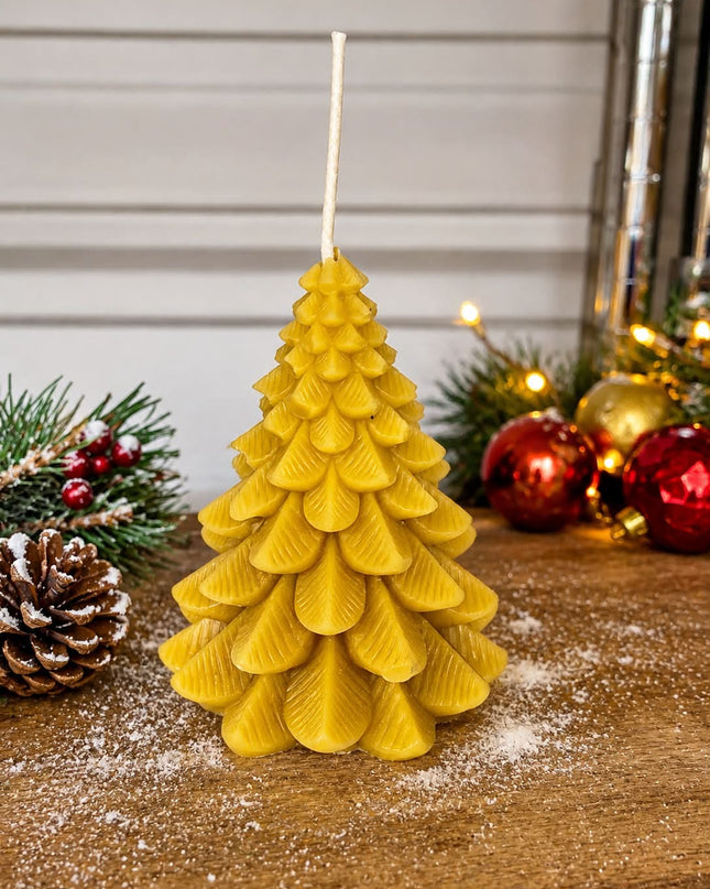 Large X-Mas Tree Candle - 100% Pure Beeswax