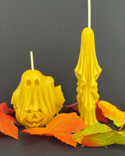 Ghost on Jack-o-Lantern - 100% Pure Beeswax