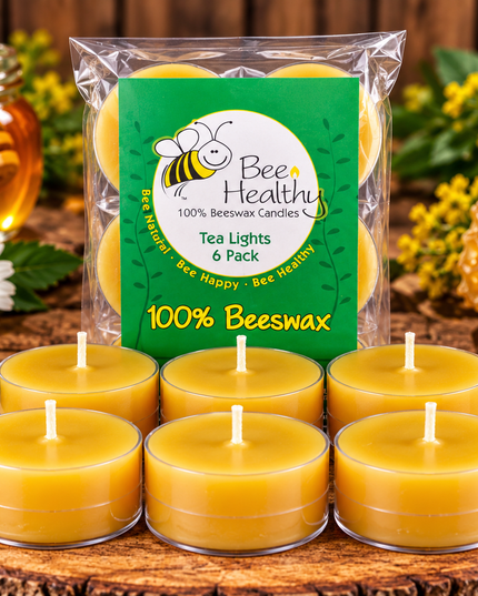 Tealight 6pk - 100% Natural Pure Beeswax