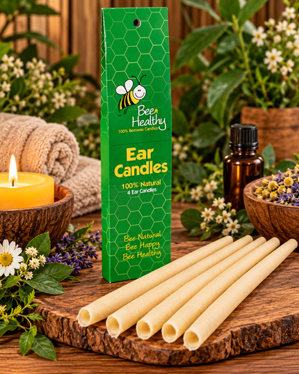 Ear Candles 4pk - 100% Natural Pure Beeswax and Muslin
