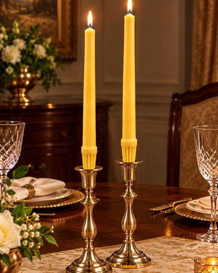 10" Colonial Taper Pair Gold - 100% Natural Pure Beeswax