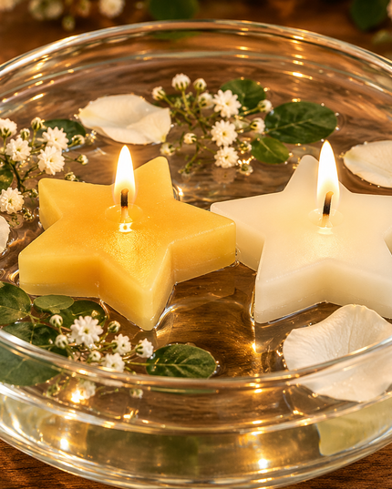 Floating Star  (Gold or White) - 100% Natural Pure Beeswax