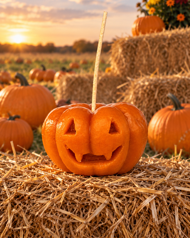 Orange Jack-o-lantern votive