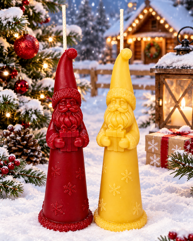 Tall Santa Candle (Gold or Red)