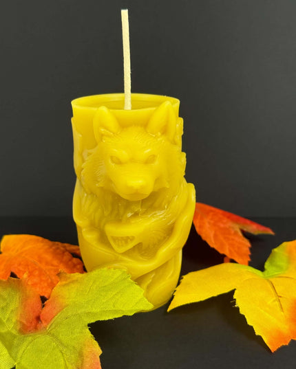 Wolf Pillar - 100% Beeswax Candle