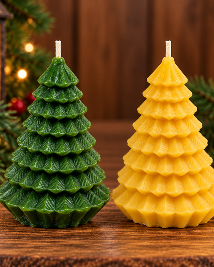 Evergreen / X-Mas Tree Candle (Gold, Green, Red or White)