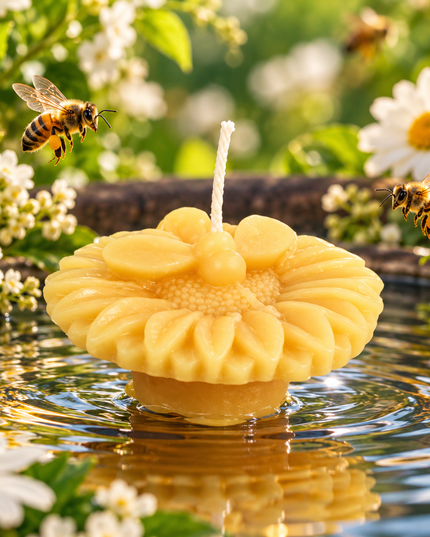 Floating Bee (Gold or White) - 100% Natural Pure Beeswax