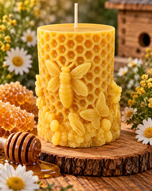 Honeycomb Bee Pillar Gold