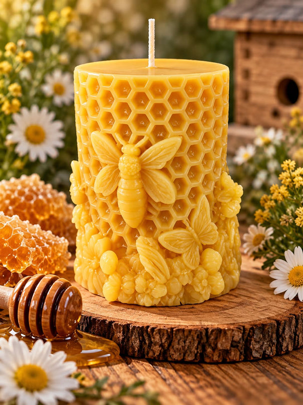 Honeycomb Bee Pillar Gold