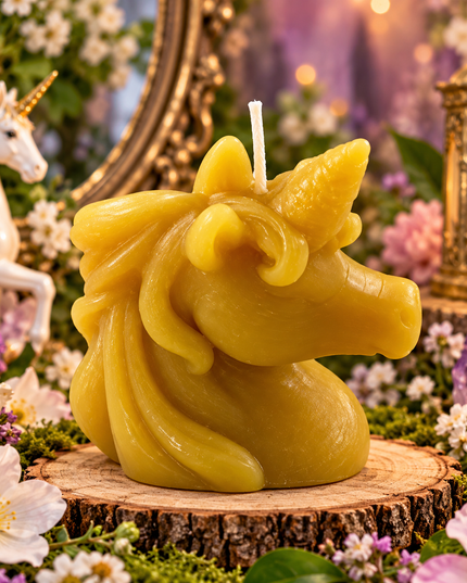Small Unicorn Bust - Gold 100% Natural Pure Beeswax