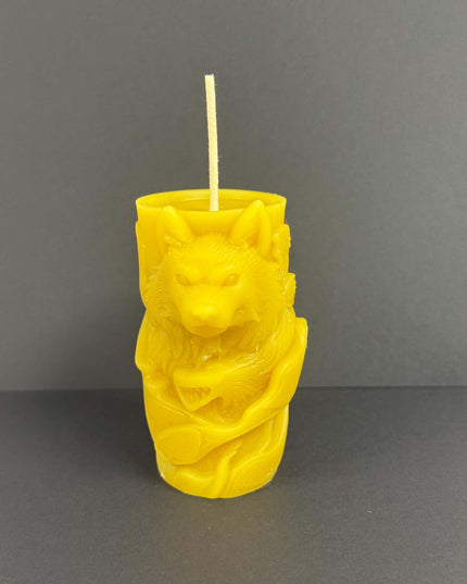 Wolf Pillar - 100% Beeswax Candle