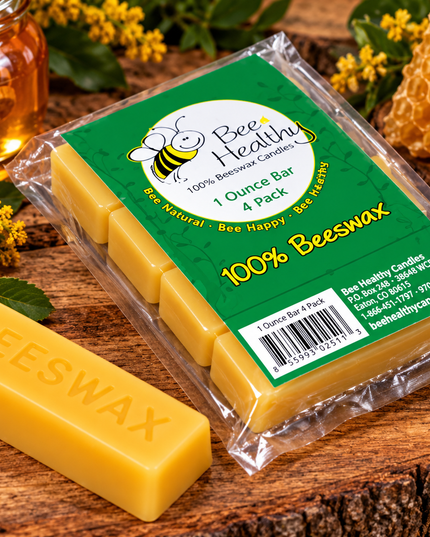 4ea. 1oz Bars Solid Bar Of 100% Natural Pure Beeswax