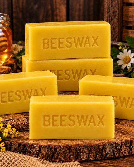 5 ea. 1 Pound Solid Bars Of 100% Pure Beeswax
