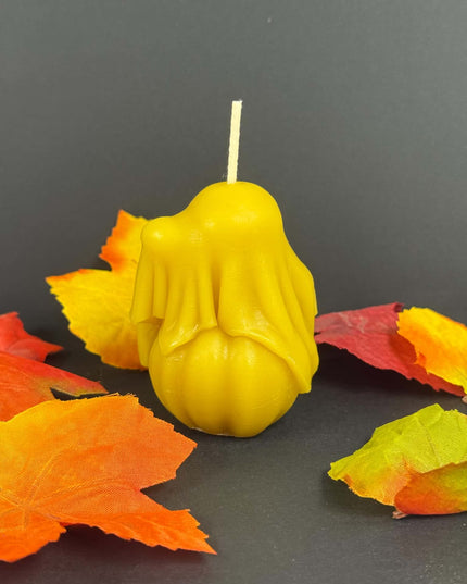 Ghost on Jack-o-Lantern - 100% Pure Beeswax