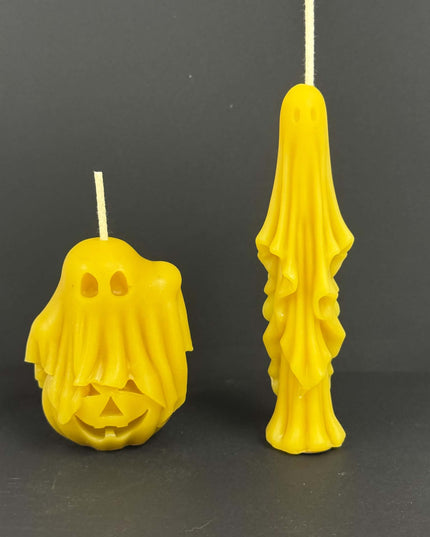 Ghost on Jack-o-Lantern - 100% Pure Beeswax