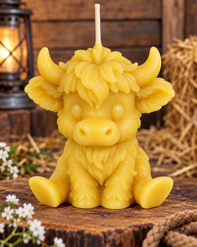 Sitting Highland Cow - Gold