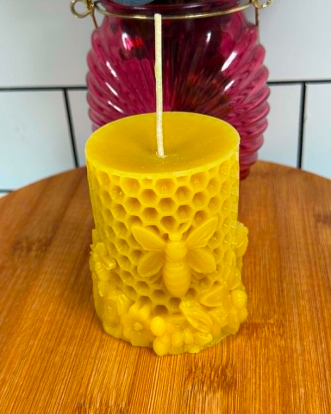 Honeycomb Bee Pillar Gold