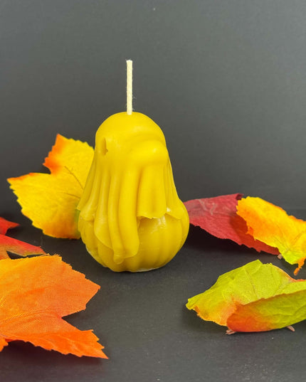 Ghost on Jack-o-Lantern - 100% Pure Beeswax