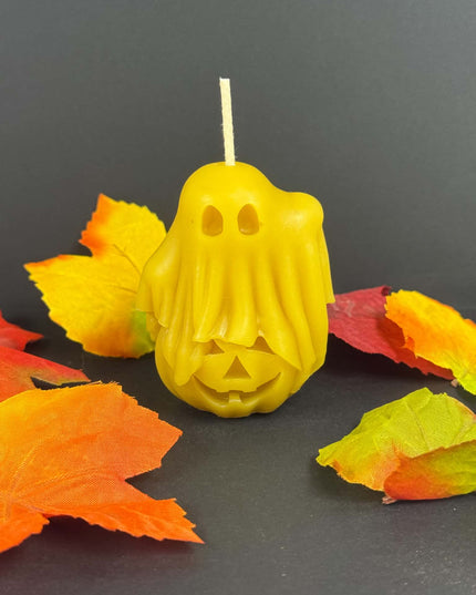 Ghost on Jack-o-Lantern - 100% Pure Beeswax