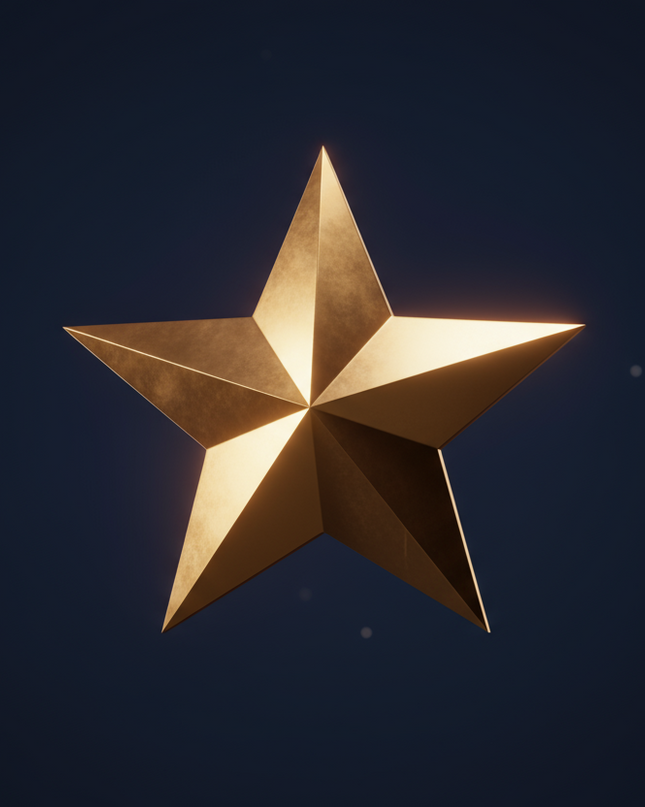 Floating Star  (Gold or White)