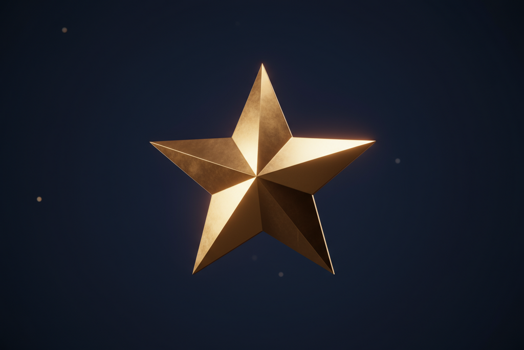 Floating Star  (Gold or White)