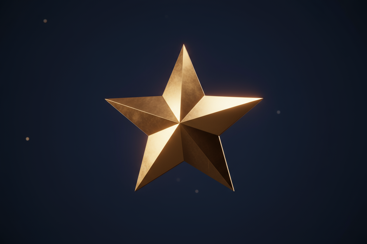 Floating Star  (Gold or White)