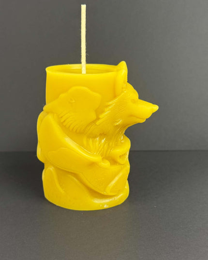 Wolf Pillar - 100% Beeswax Candle