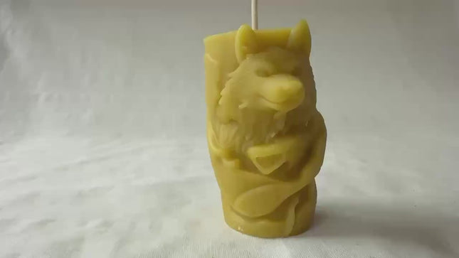 Wolf Pillar - 100% Beeswax Candle