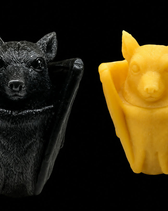 Handmade 100% Beeswax Vampire Bat - Black or Gold