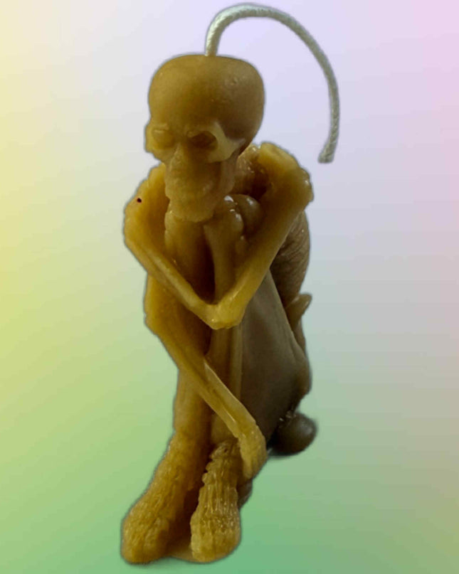 Creepy Skeleton Candle - Gold