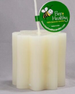 Twisted Octagonal Pillar White Beeswax Candle