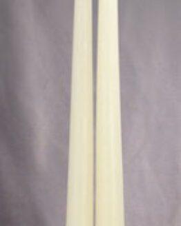 12-inch white taper pair beeswax