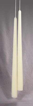 A white taper candle