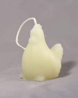 A White Hen Shaped Candle From Bee Healthy Candles