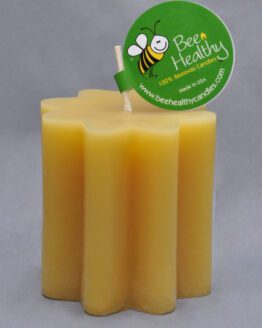 Three Inch Crinkle Pillar Pure Gold Candle