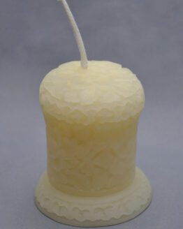 Sculpted pillar in 100% white beeswax