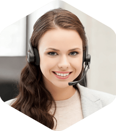 A woman working as customer support
