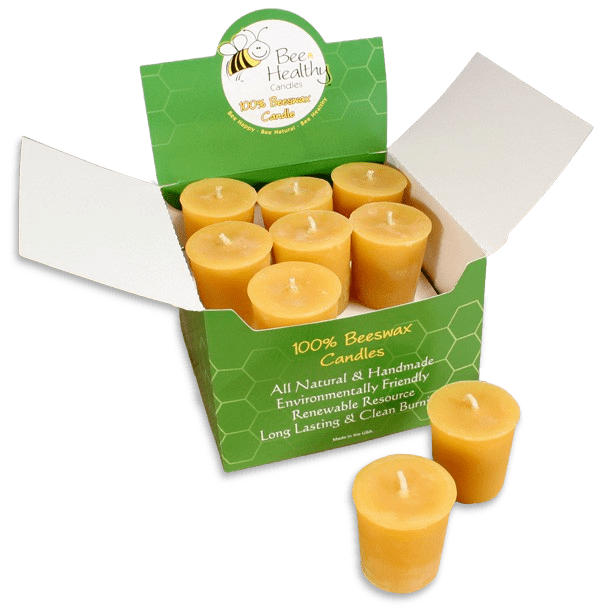 A box full of beeswax candles